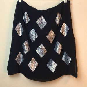 Black and Silver Sequin Skirt